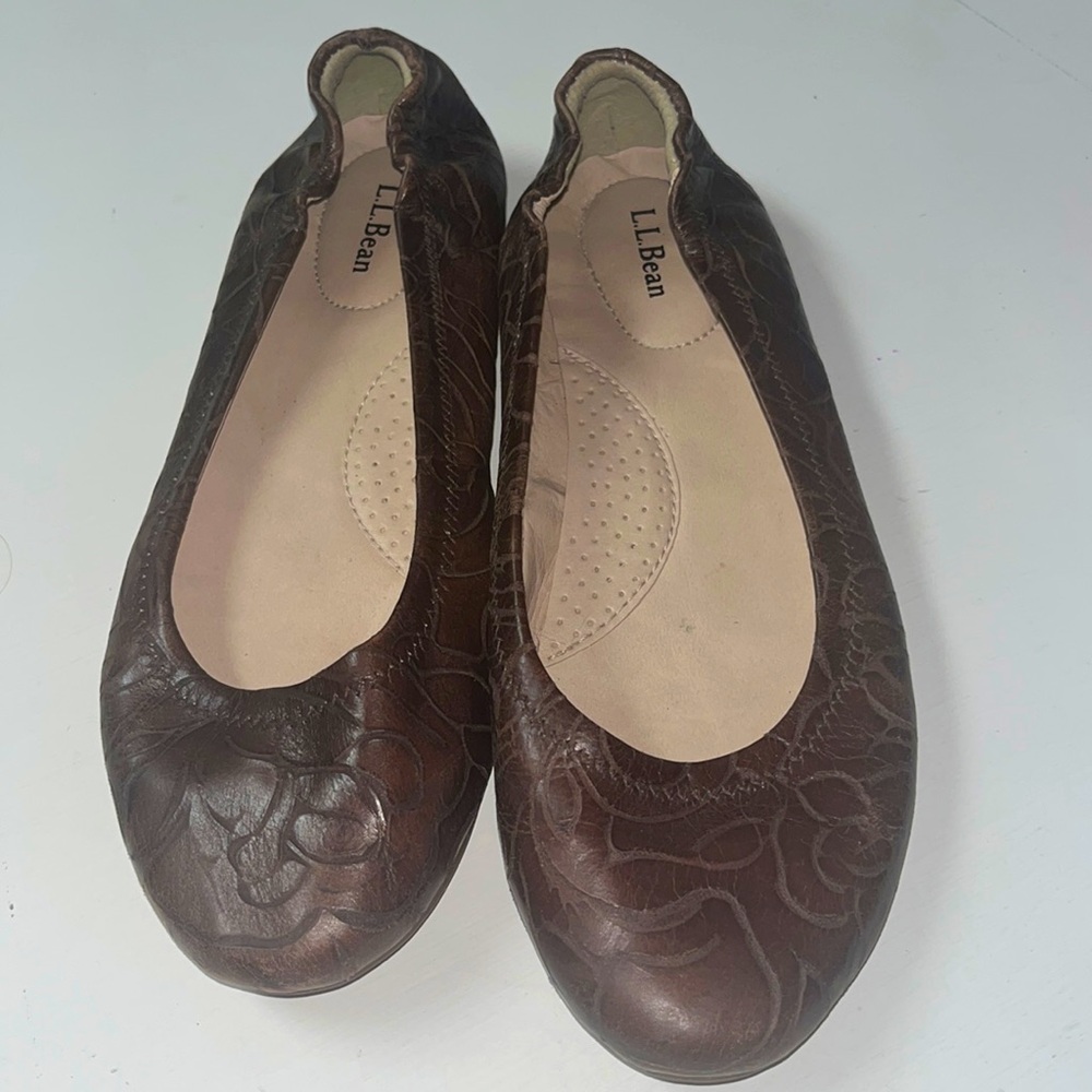 LL Bean ballet flats size 8.5 brown